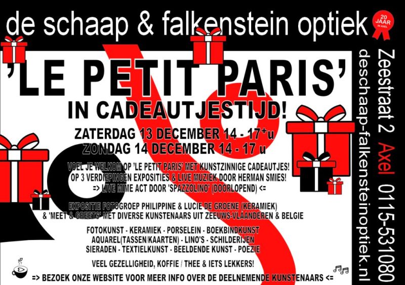 FLYER- ‘Le Petit Paris’ in Cadeautjestijd! - zaterdag 13 december 14-17+u & zondag 14 december 14-17u Uitnodiging voor ’Le Petit Paris’ in Cadeautjestijd!…